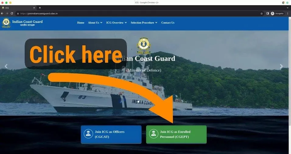 official website of Indian Coast Guard