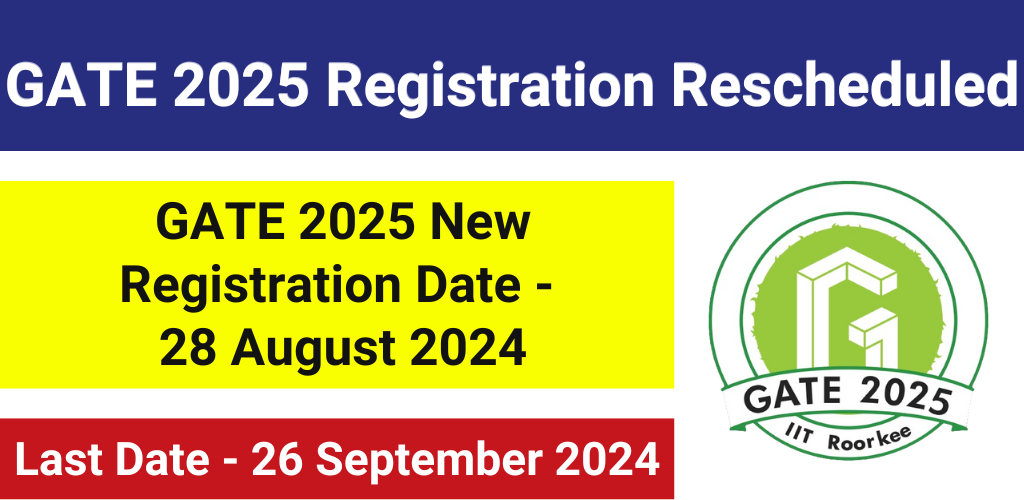 GATE Registration 2025 Date Rescheduled